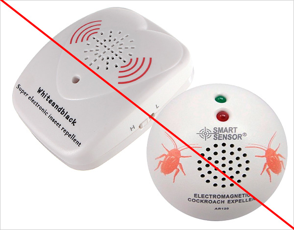 Som praxis visar har olika ultraljuds- och magnetresonansavstötare praktiskt taget ingen effekt på kackerlackor.