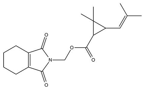 Chemický strukturní vzorec tetrametrinu
