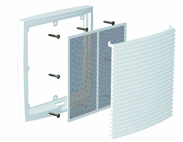 För att förhindra inträngning av vägglöss från angränsande lägenheter bör ett fint nät installeras på ventilen.